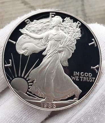 Walking Liberty, US silver coin